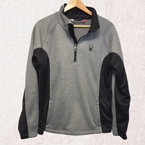 Spyder Gray and Black Performance Jacket with High Collar - Picture 1 of 3